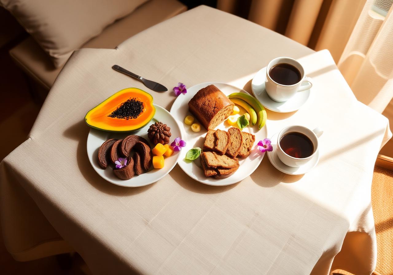 Plated organic Dominican breakfast